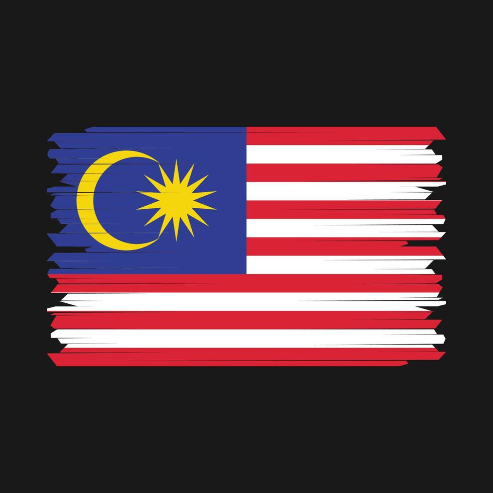 Pinselvektor der malaysischen Flagge vektor