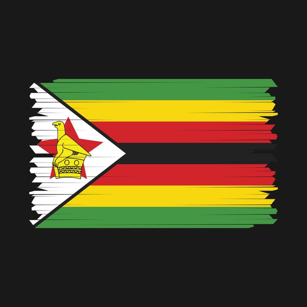 Simbabwe-Flagge-Pinsel-Vektor vektor