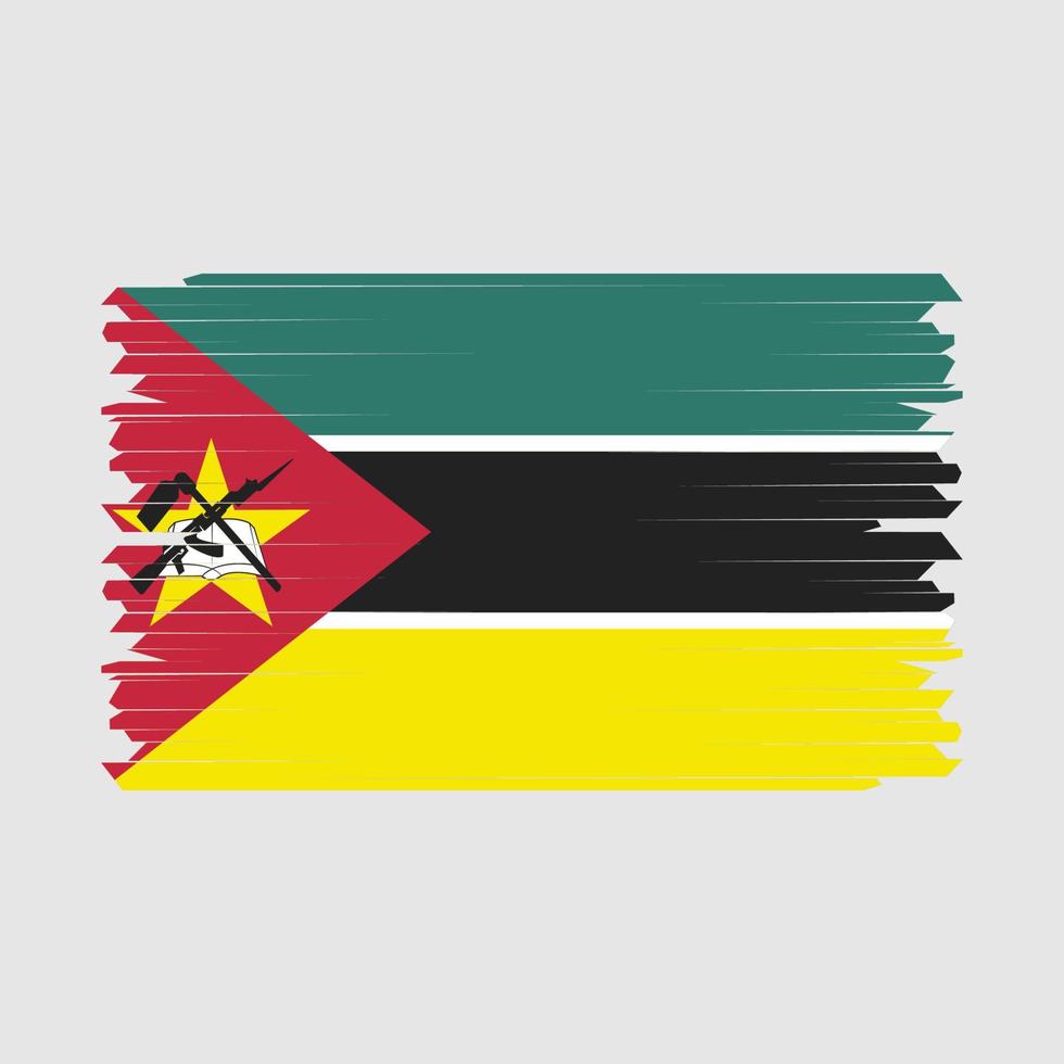 moçambique flagga borsta vektor