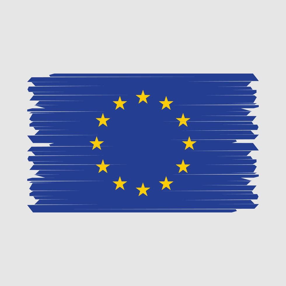 Pinselvektor der europäischen Flagge vektor