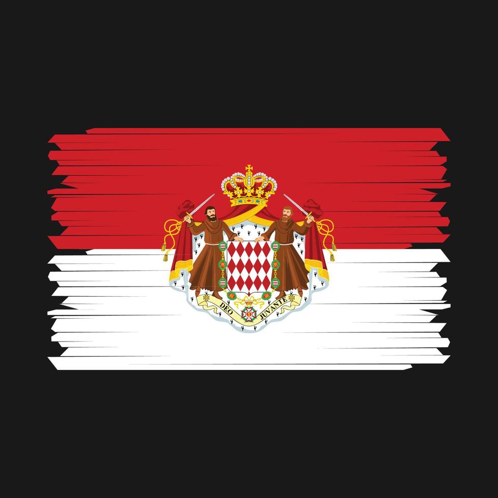 Monaco flagga borsta vektor