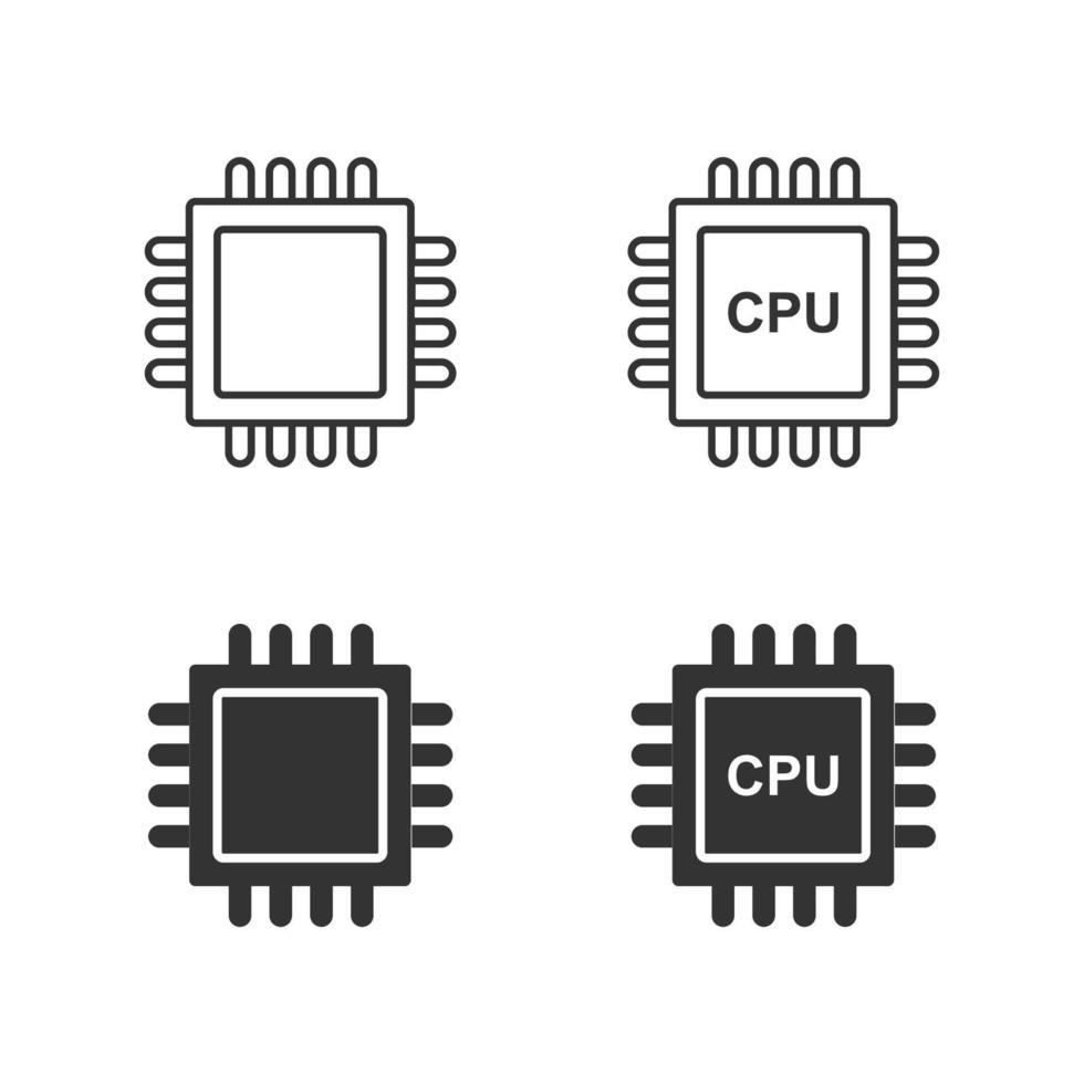 processor ikon. mini cpu ikon platt stil. mobil processor vektor. vektor