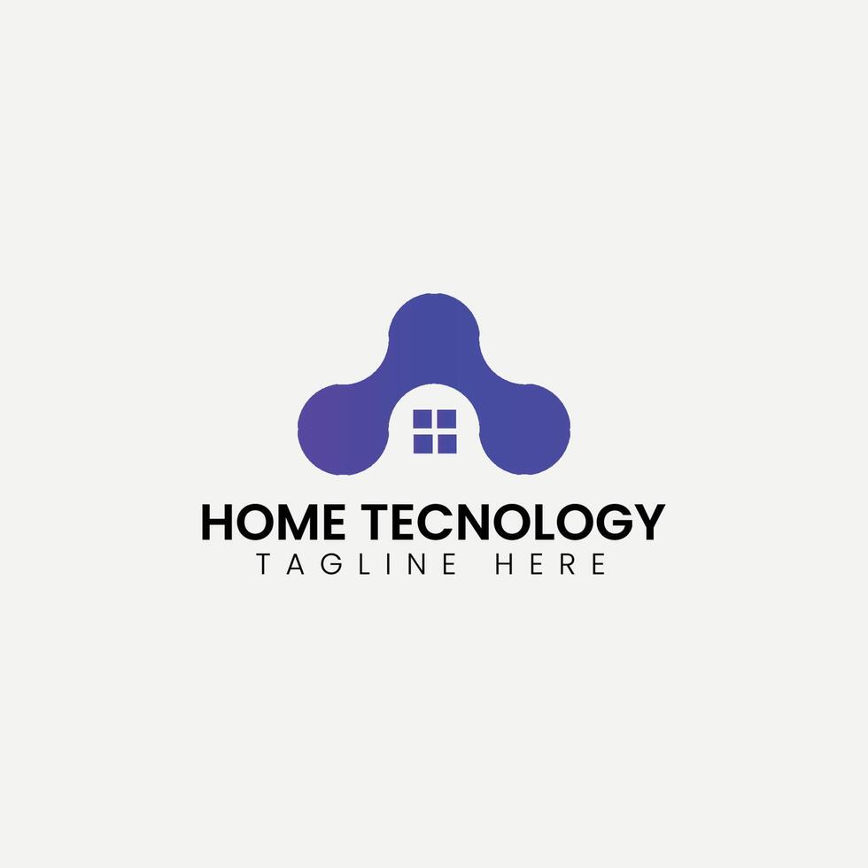 Hem tecnology logotyp design vektor