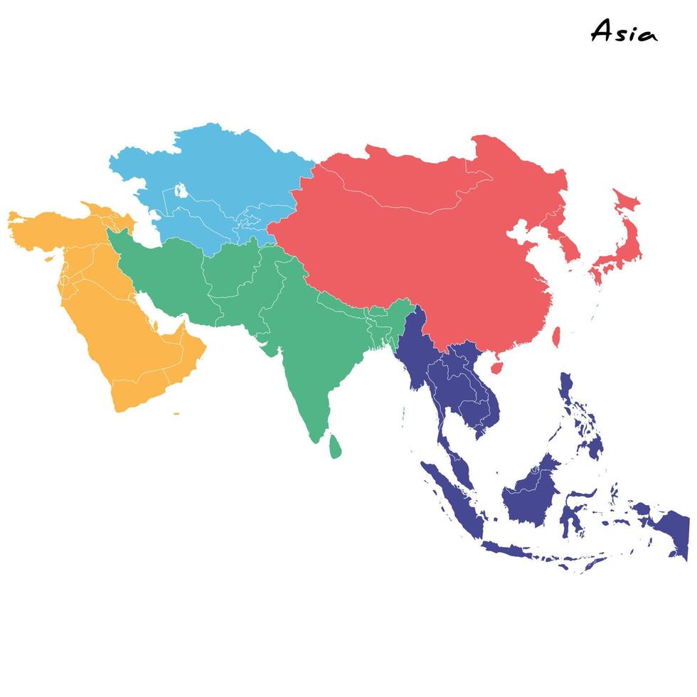 hoch Qualität Karte von Asien vektor