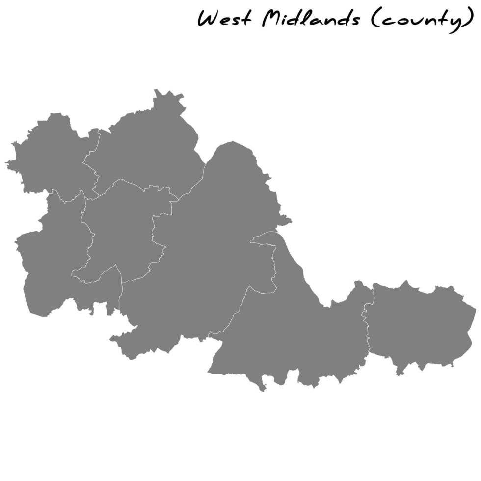 hoch Qualität Karte Metropolitan- Bezirk von England vektor