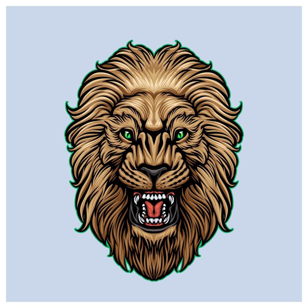 rytande lejon huvud grafisk för t-shirt och logotyp design vektor