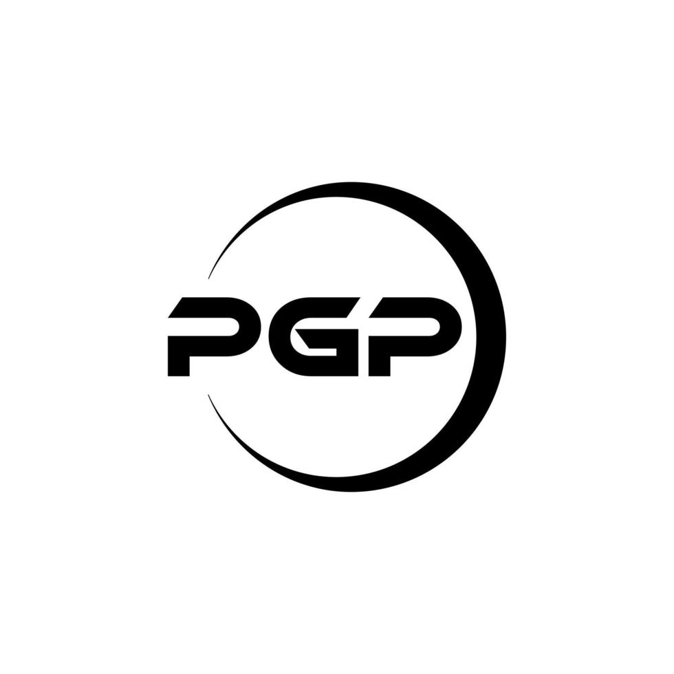 pgp brev logotyp design i illustration. vektor logotyp, kalligrafi mönster för logotyp, affisch, inbjudan, etc.