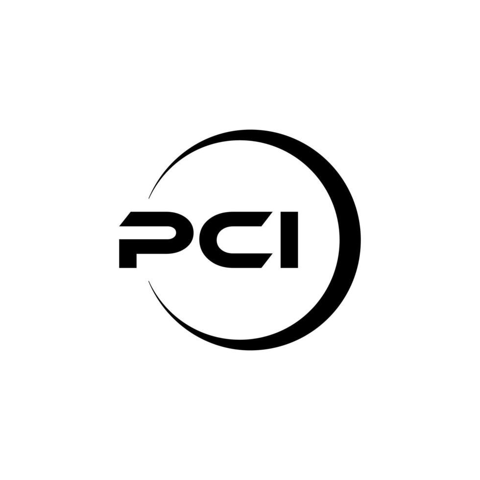 pci brev logotyp design i illustration. vektor logotyp, kalligrafi mönster för logotyp, affisch, inbjudan, etc.