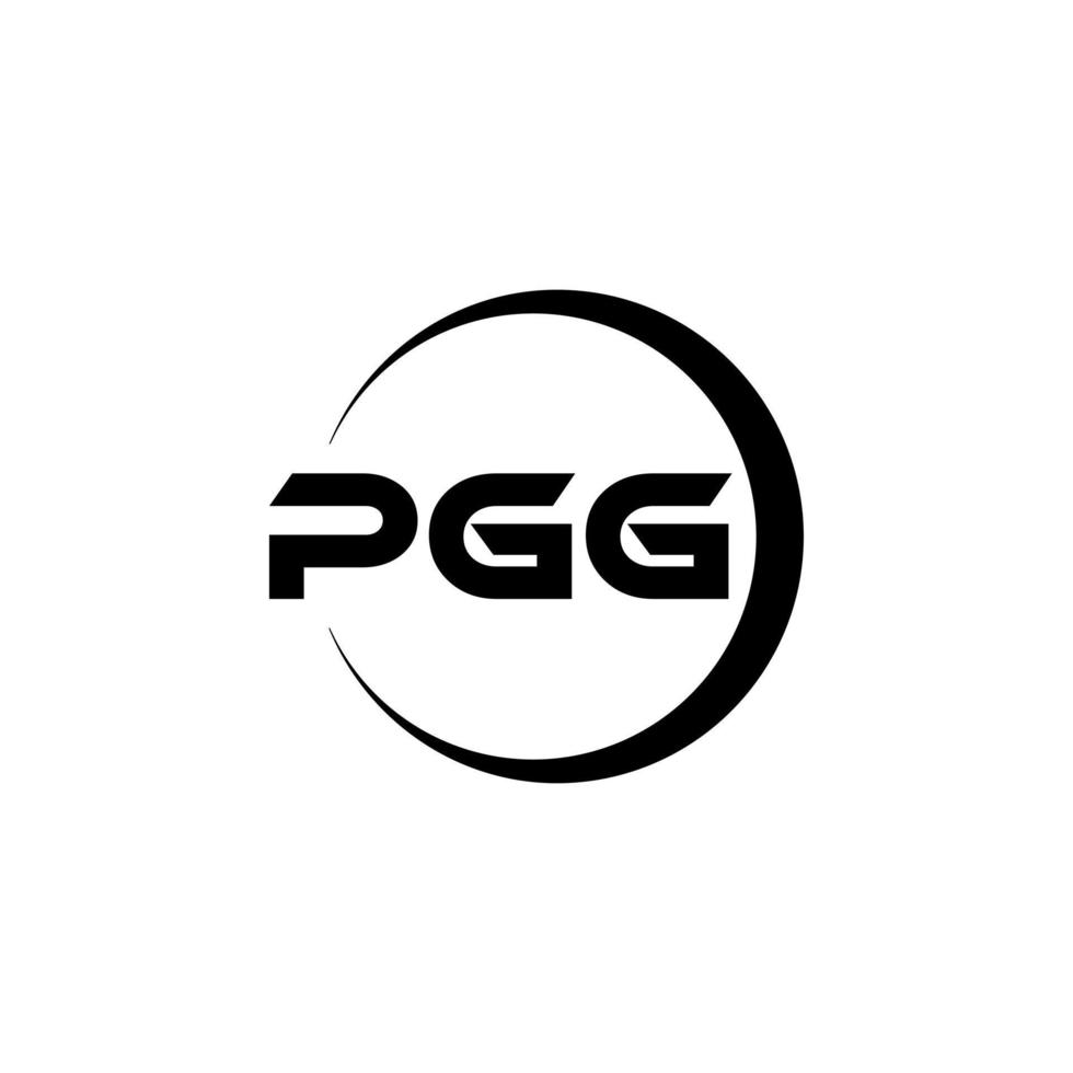 pgg brev logotyp design i illustration. vektor logotyp, kalligrafi mönster för logotyp, affisch, inbjudan, etc.