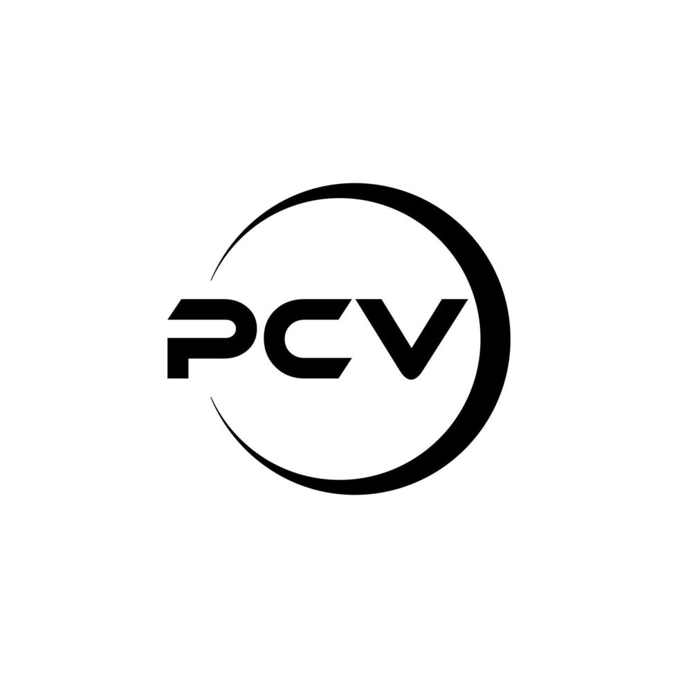 pcv brev logotyp design i illustration. vektor logotyp, kalligrafi mönster för logotyp, affisch, inbjudan, etc.