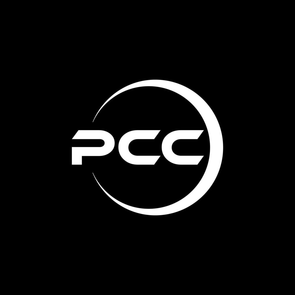 pcc brev logotyp design i illustration. vektor logotyp, kalligrafi mönster för logotyp, affisch, inbjudan, etc.