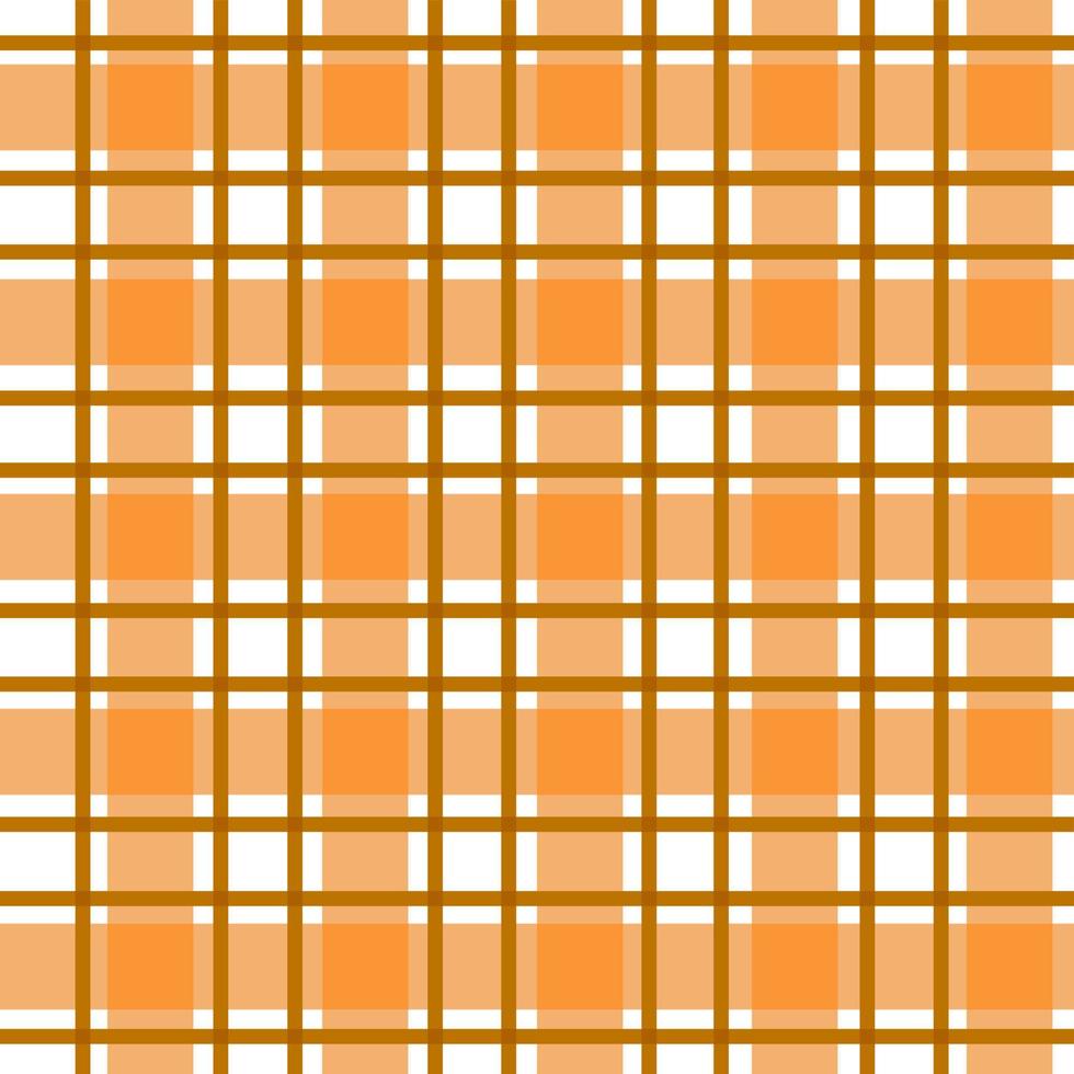 nahtlos Tartan Plaid Muster. kariert Stoff Textur drucken im Streifen von Orange Schatten und Weiß Hintergrund. vektor