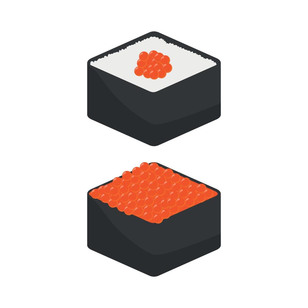 sushi illustration design med färsk fisk rom vektor