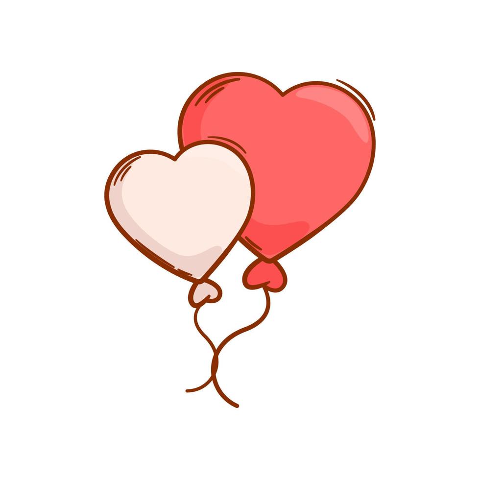 Valentinstag Ballon Gekritzel Illustration Designs vektor