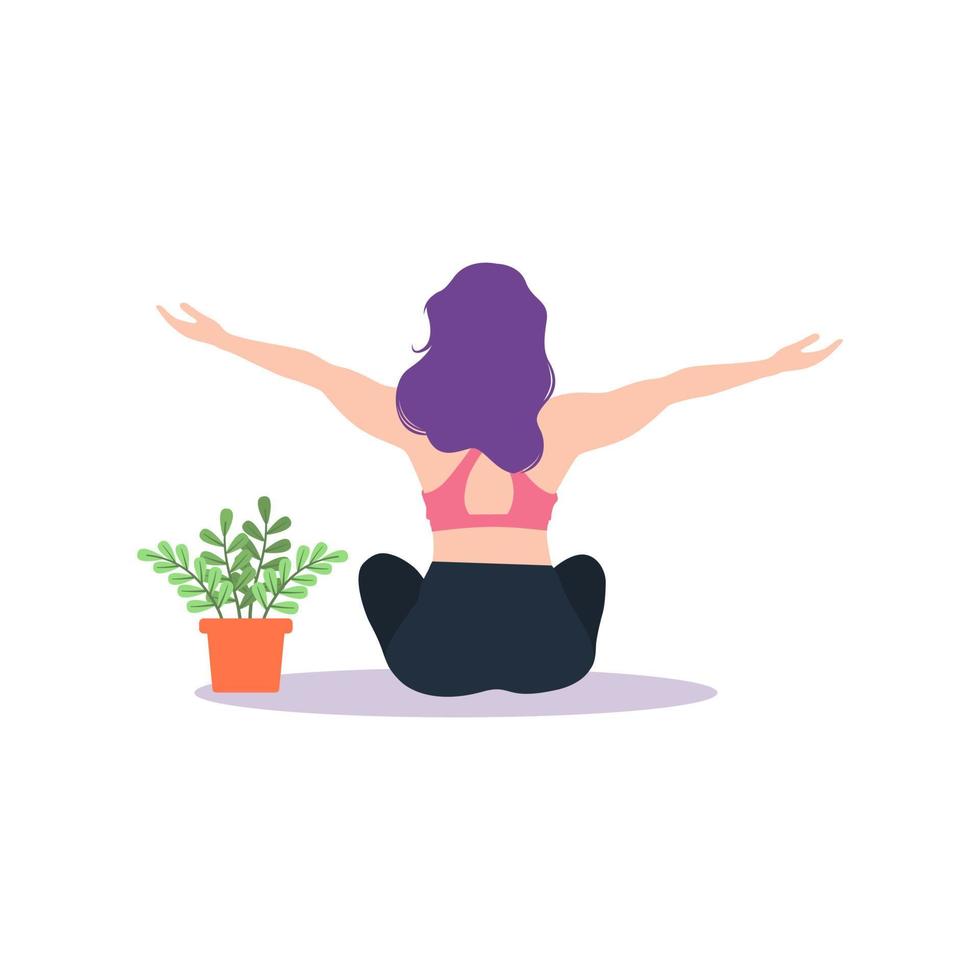 Vektor Illustration von weiblich Charakter tun Yoga