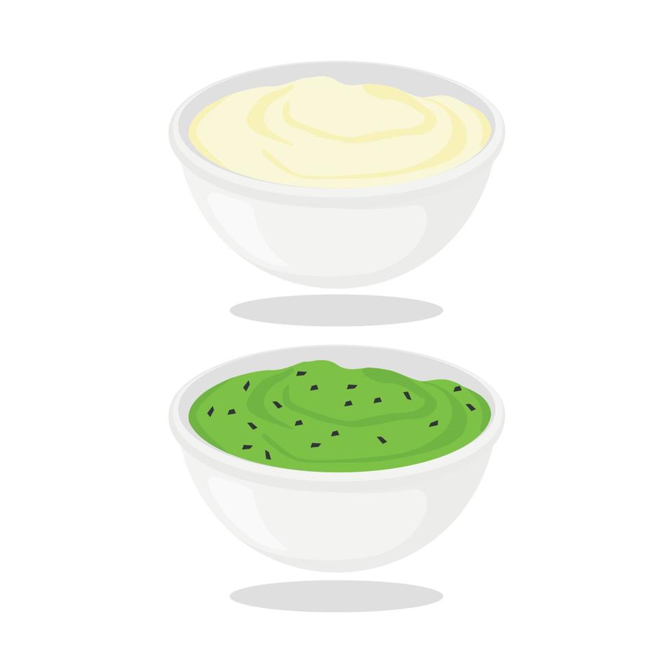 Wasabi und Mayonnaise Illustration Design vektor
