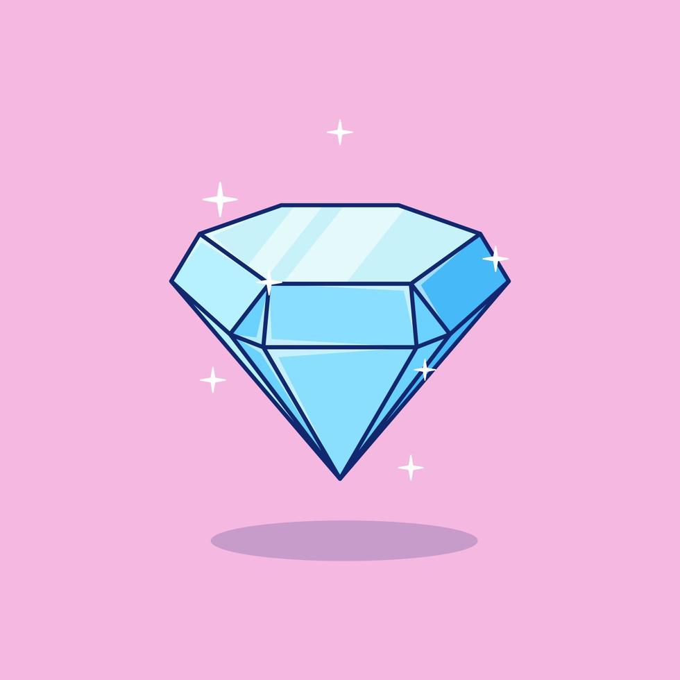 blå gnistrande skön diamant ädelsten vektor illustration design