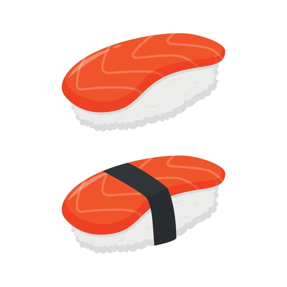 sushi illustration design med färsk fisk vektor