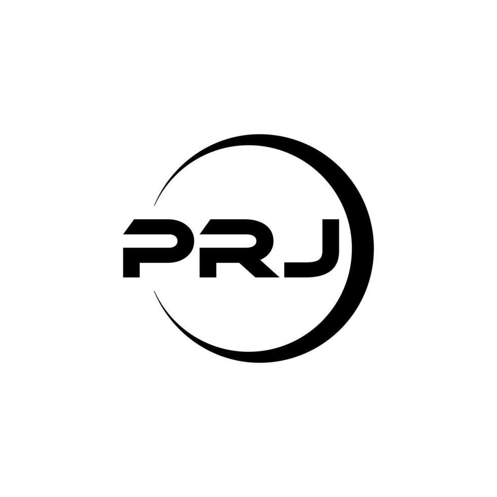 prj brev logotyp design i illustration. vektor logotyp, kalligrafi mönster för logotyp, affisch, inbjudan, etc.