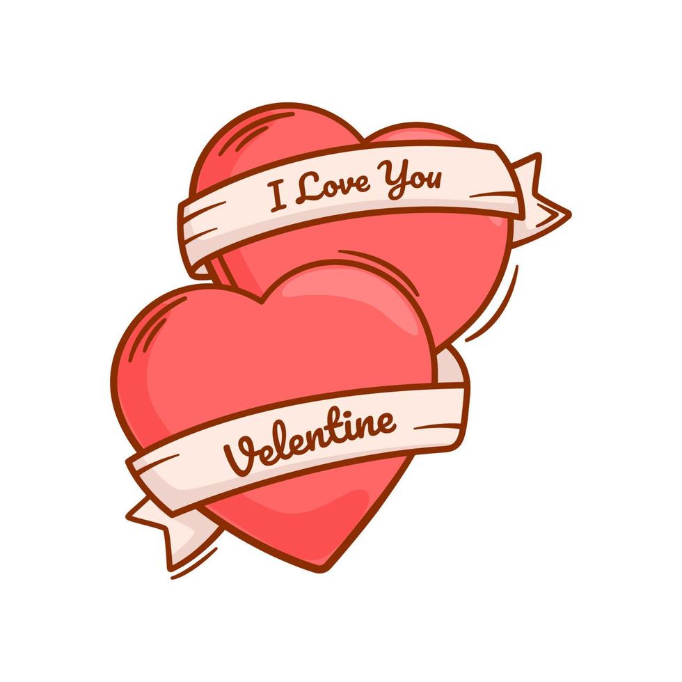 Valentinstag Liebe mit Text Gekritzel Illustration Designs vektor