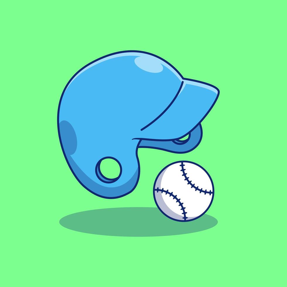 Helm und Baseball Ball Illustration Design. isoliert Charakter Design Konzept. geeignet zum Landung Seiten, Aufkleber, Banner, Buch Abdeckungen, usw. vektor