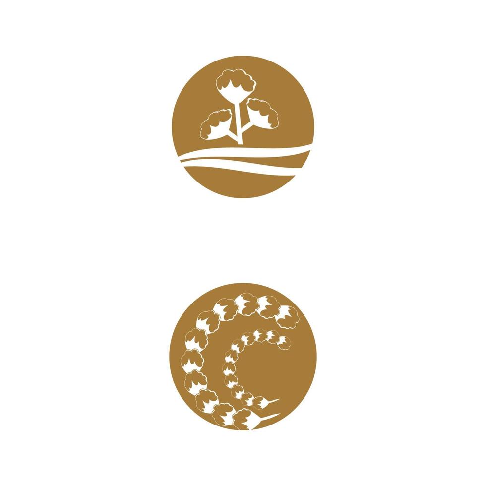 Baumwoll-Logo-Vorlage vektor