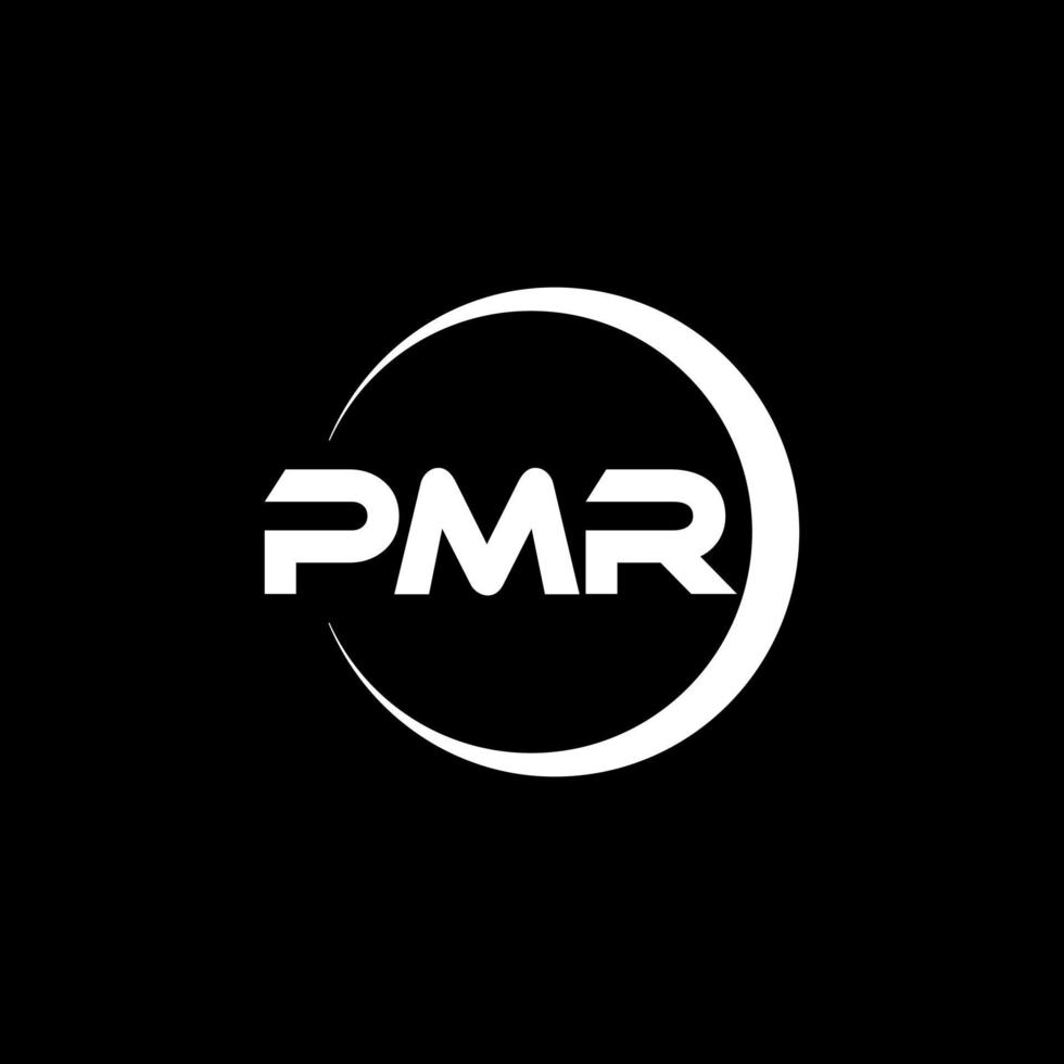 pmr brev logotyp design i illustration. vektor logotyp, kalligrafi mönster för logotyp, affisch, inbjudan, etc.