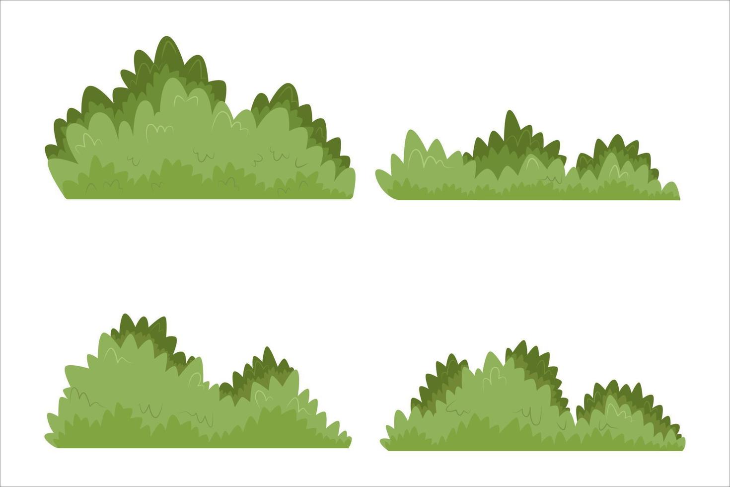 illustration design av samling av gräs och buskar. gräs och buske element vektor