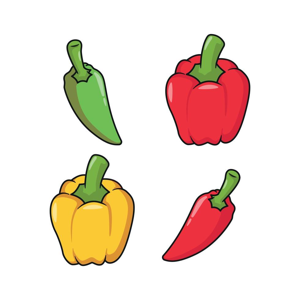 Chili und Paprika Illustration Design vektor