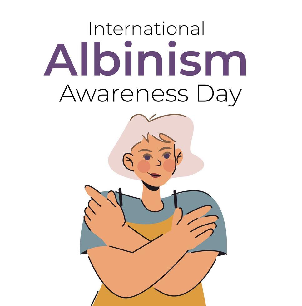 internationell albinism medvetenhet dag. juni 13:e. flickor med albinism vektor