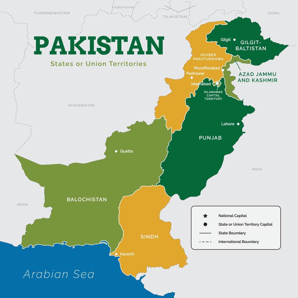 karta över pakistan vektor