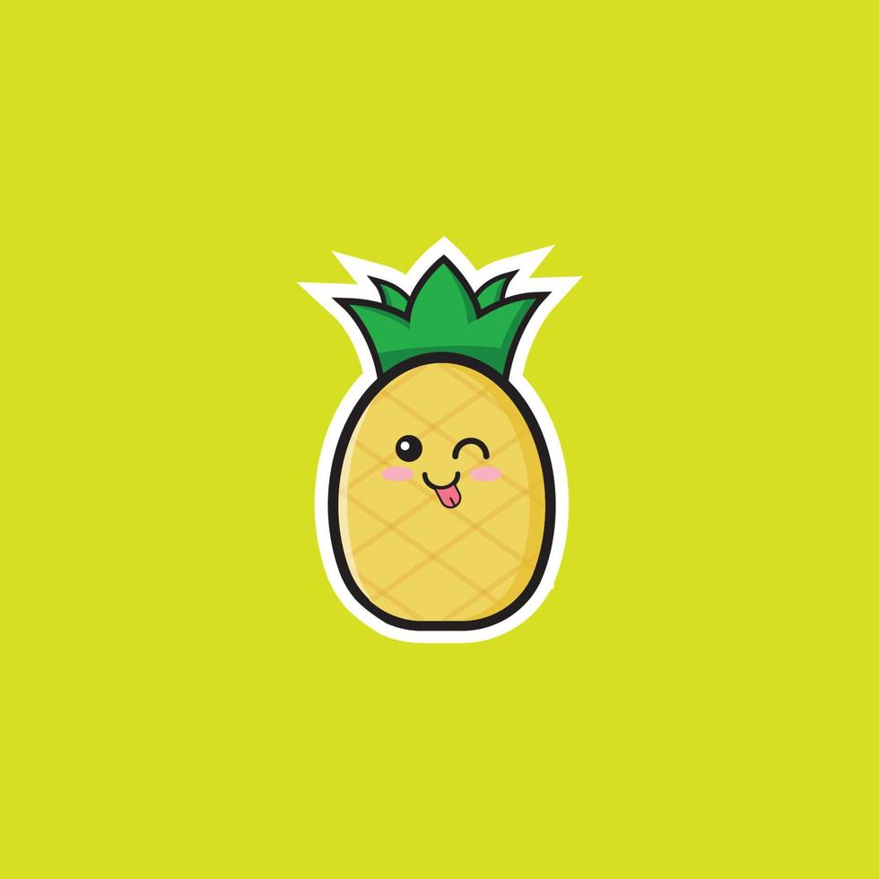 Ananas süß Symbol Vektor Design