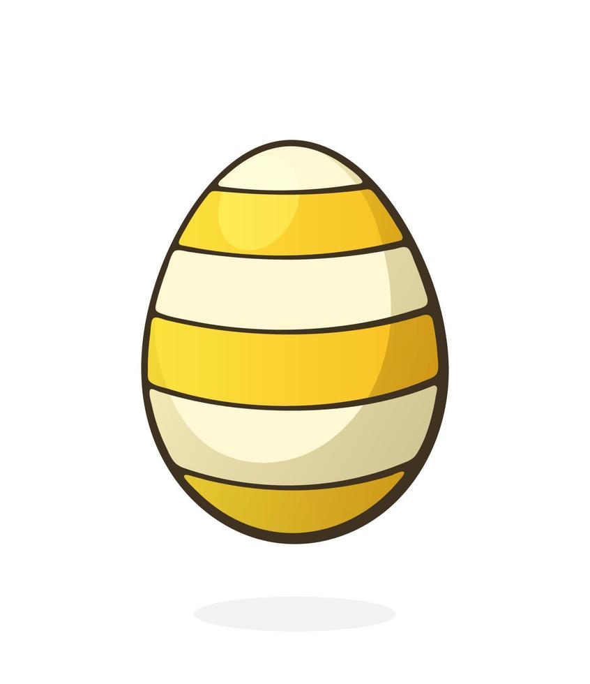 Gelb Ostern Ei mit ausgezogen Muster vektor