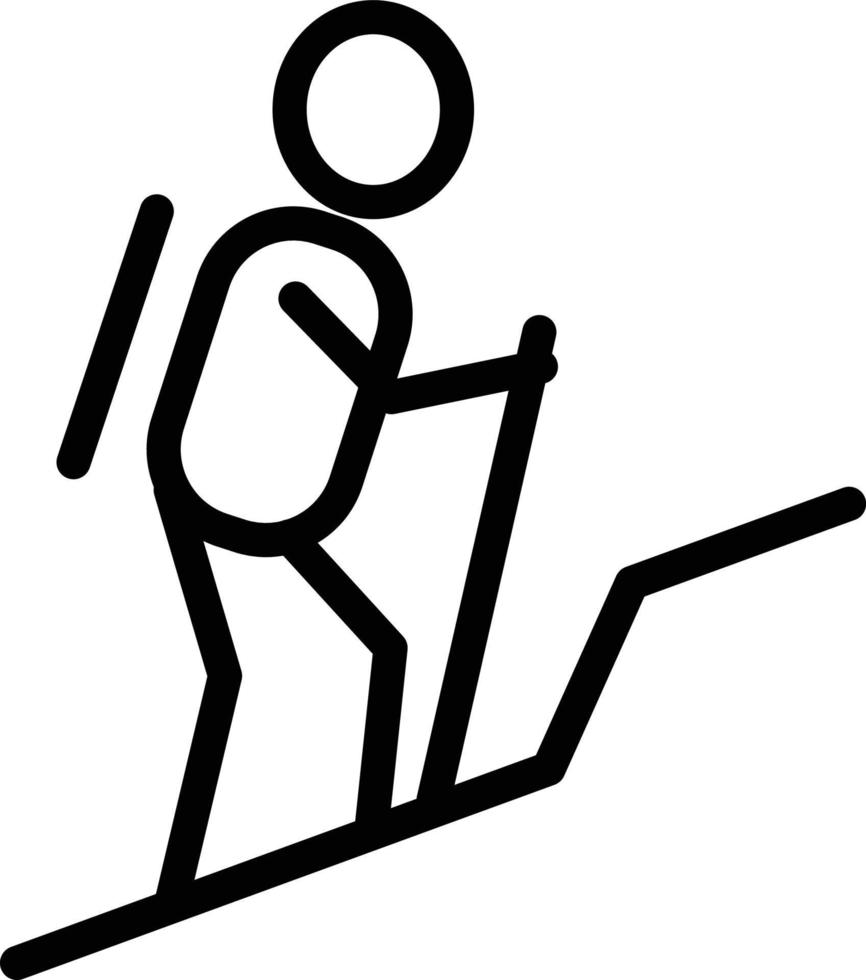 ein Tourist Symbol. Vektor Illustration von Touristen mit ein Rucksack. isoliert Gliederung von das Unternehmen auf ein Weiß Hintergrund. editierbar Schlaganfall. Vektor Symbol.a Tourist Symbol.