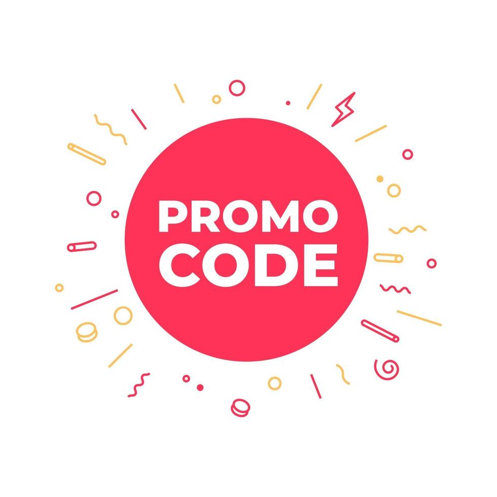 Promo-Code-Symbol. Promotion-Code-Zeichen isoliert auf weißem Hintergrund. vektor