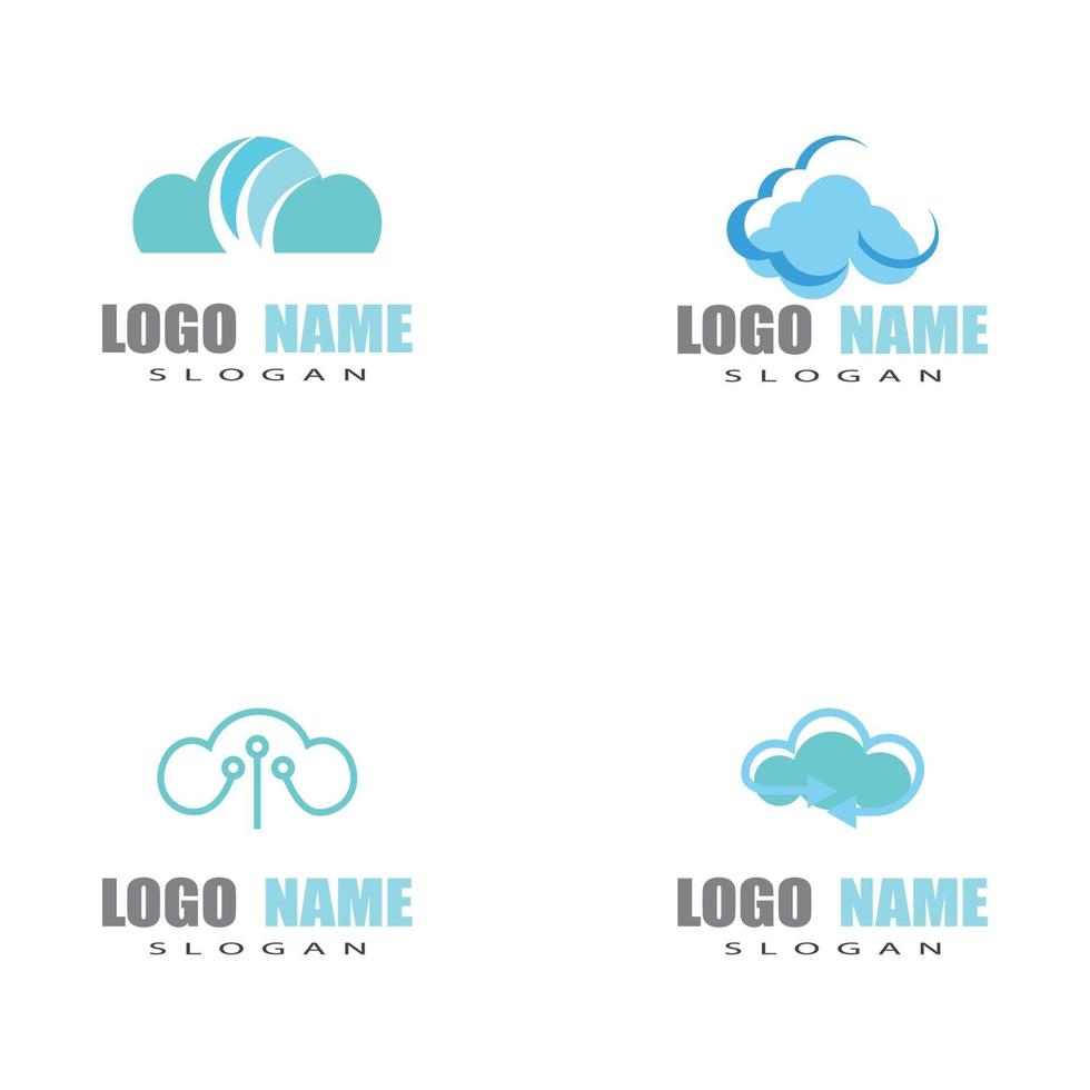 Cloud-Technologie-Logo-Vorlagen vektor