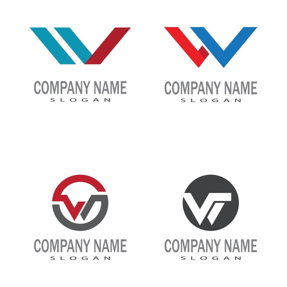 w brev logotyp mall vektor illustration design