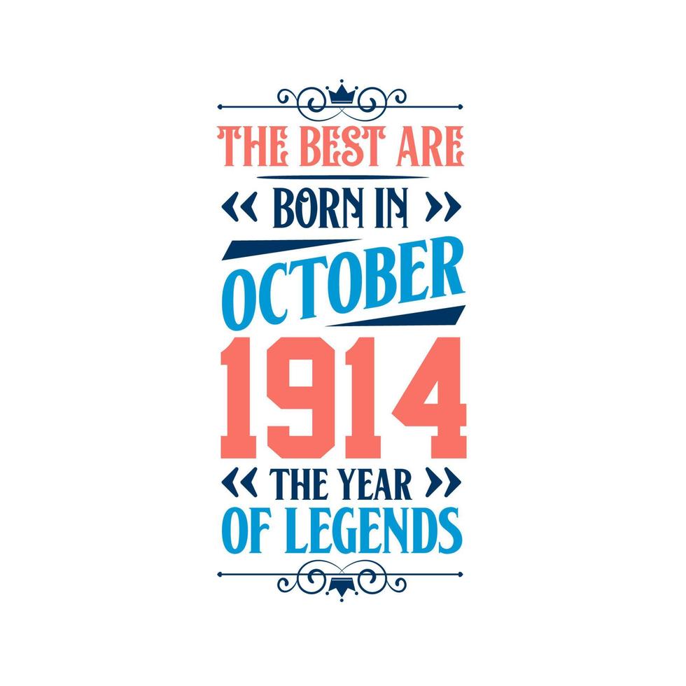 bäst är född i oktober 1914. född i oktober 1914 de legend födelsedag vektor