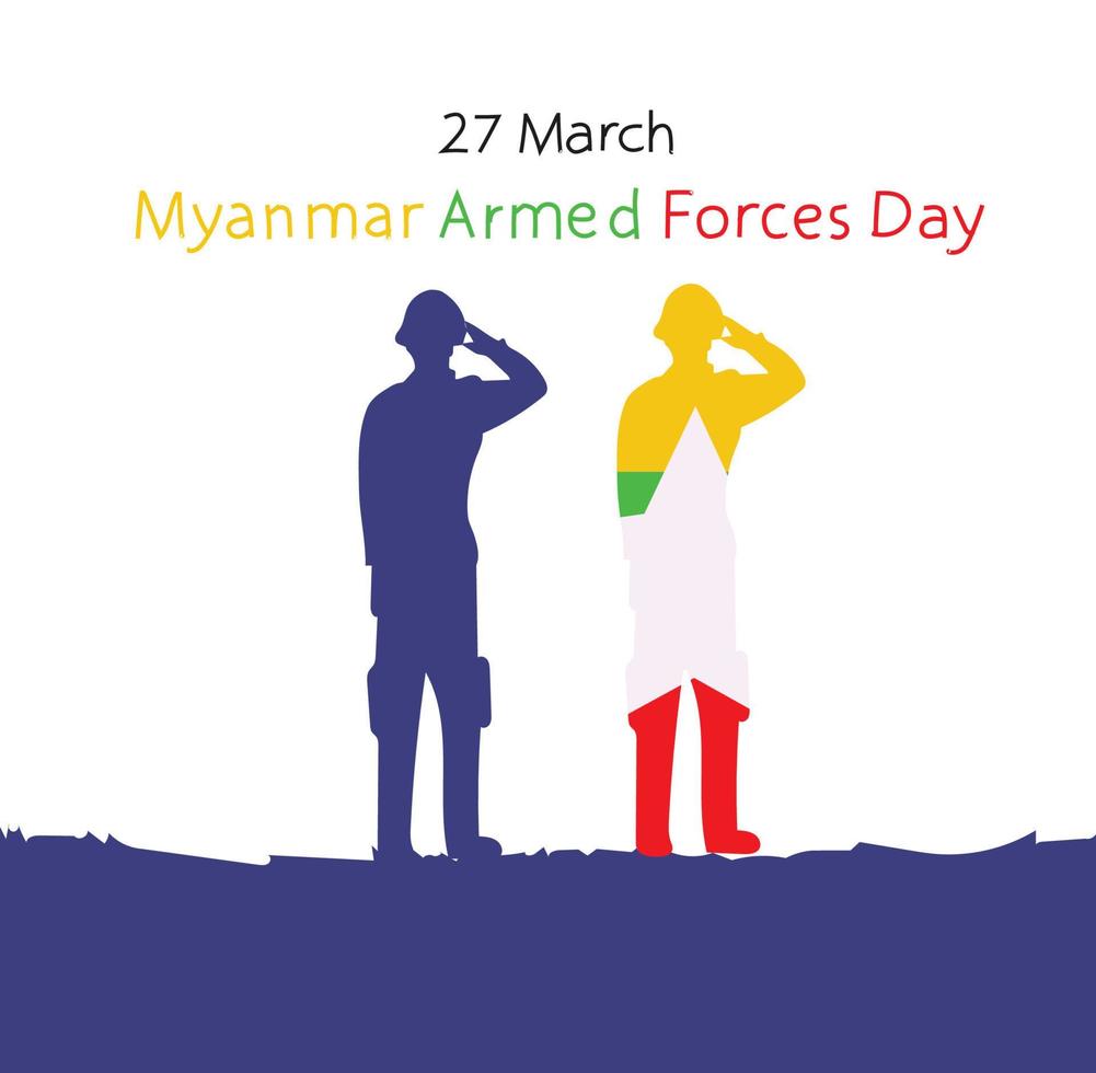Myanmar bewaffnet Kräfte Tag vektor
