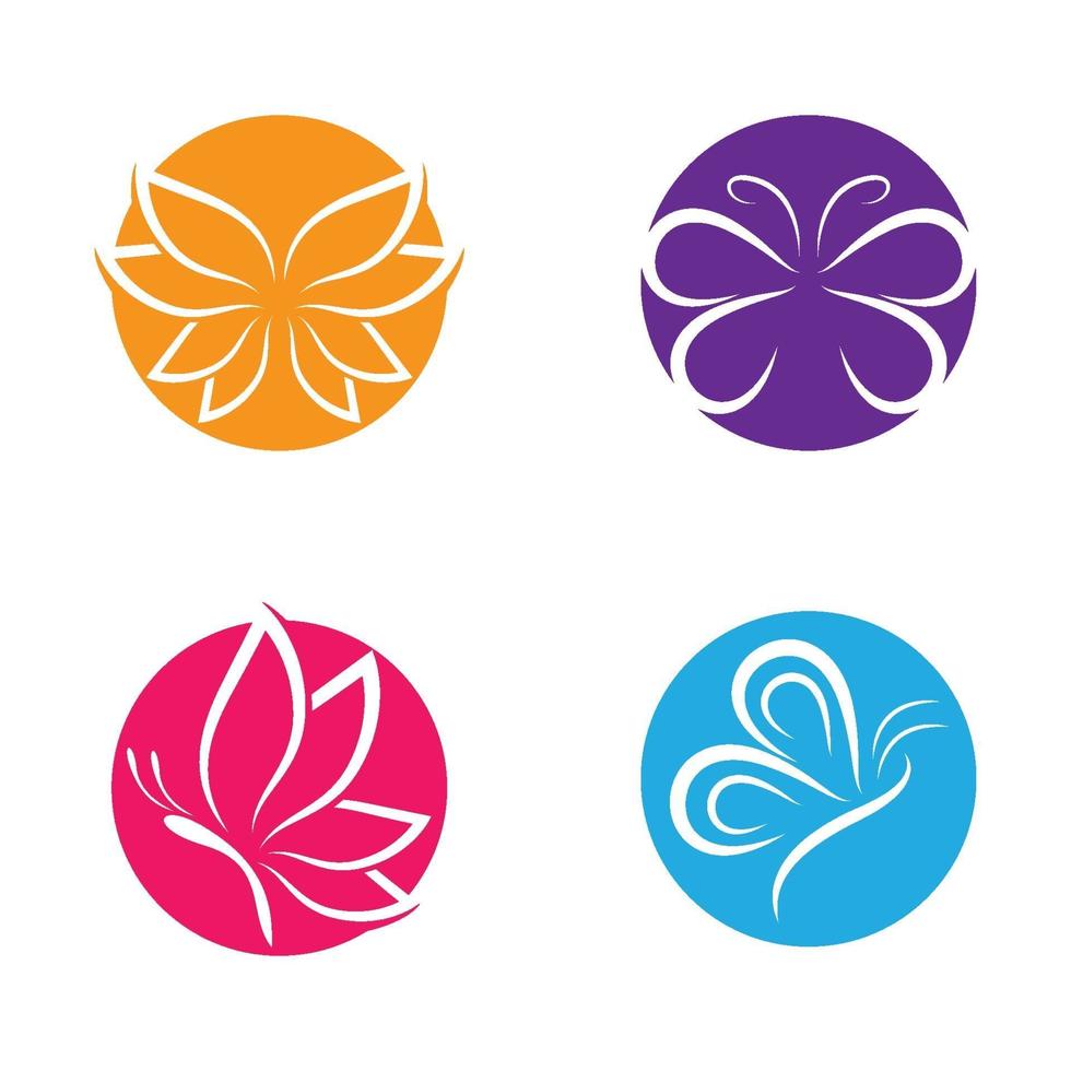 Schönheit Schmetterling Logo Bilder gesetzt vektor