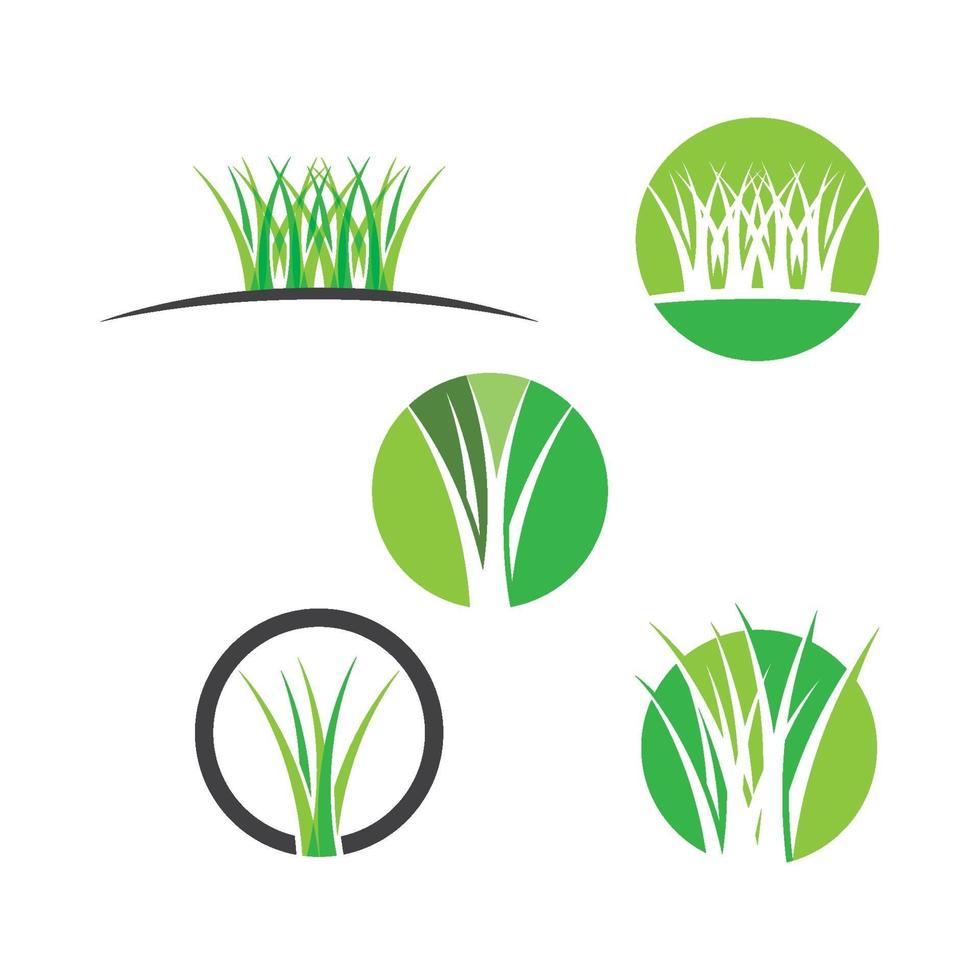 Gras Logo Bilder Illustration Set vektor