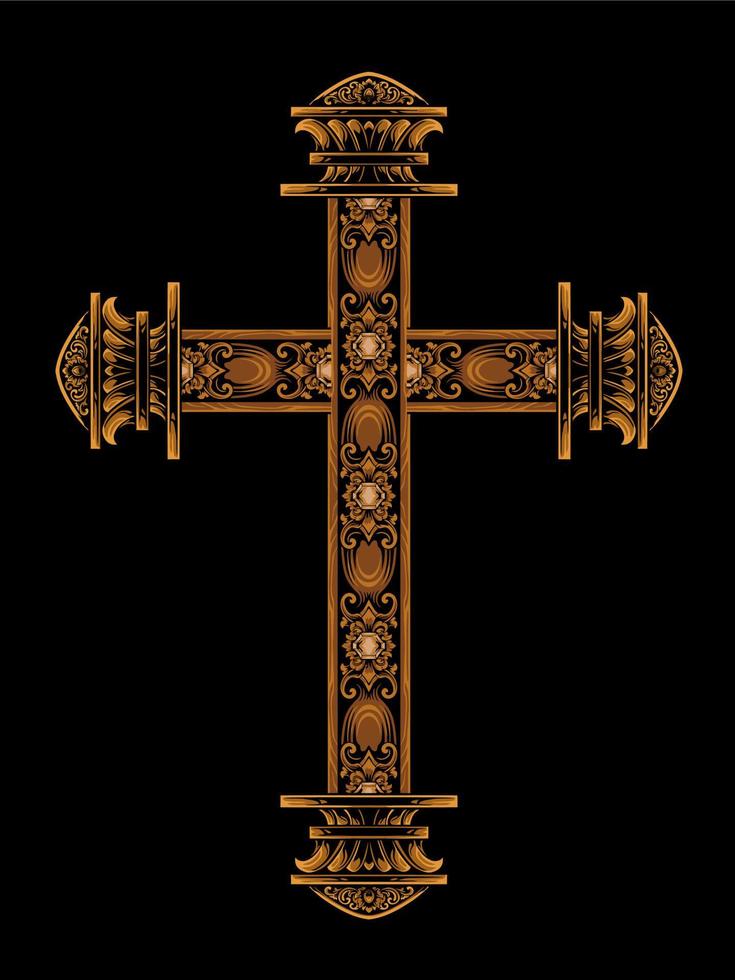 Christian Kreuz Vektor Design mit schick Ornament
