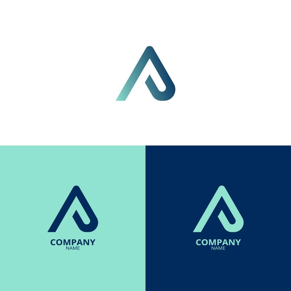 ein einfach und elegant Brief ein Logo, im ein schön Licht Blau und dunkel Blau Gradient Farbe. geeignet zum Stärkung Ihre Geschäft Identität vektor