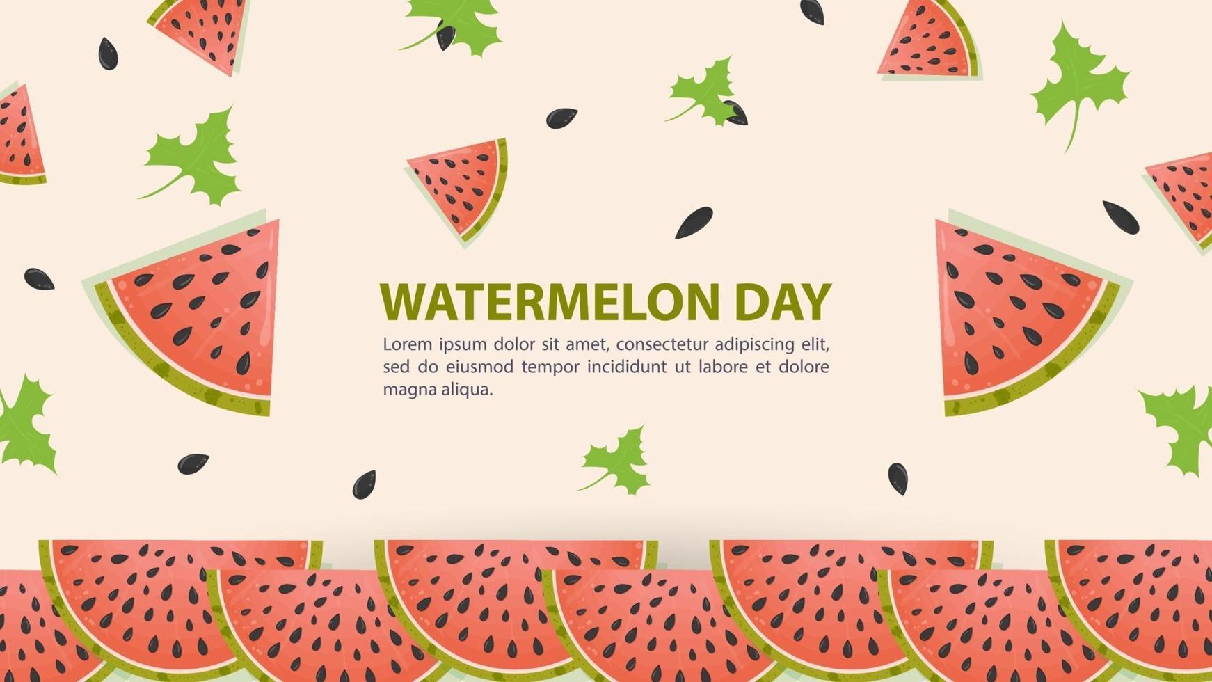 Wassermelonenscheiben für Wassermelonentag Design vektor