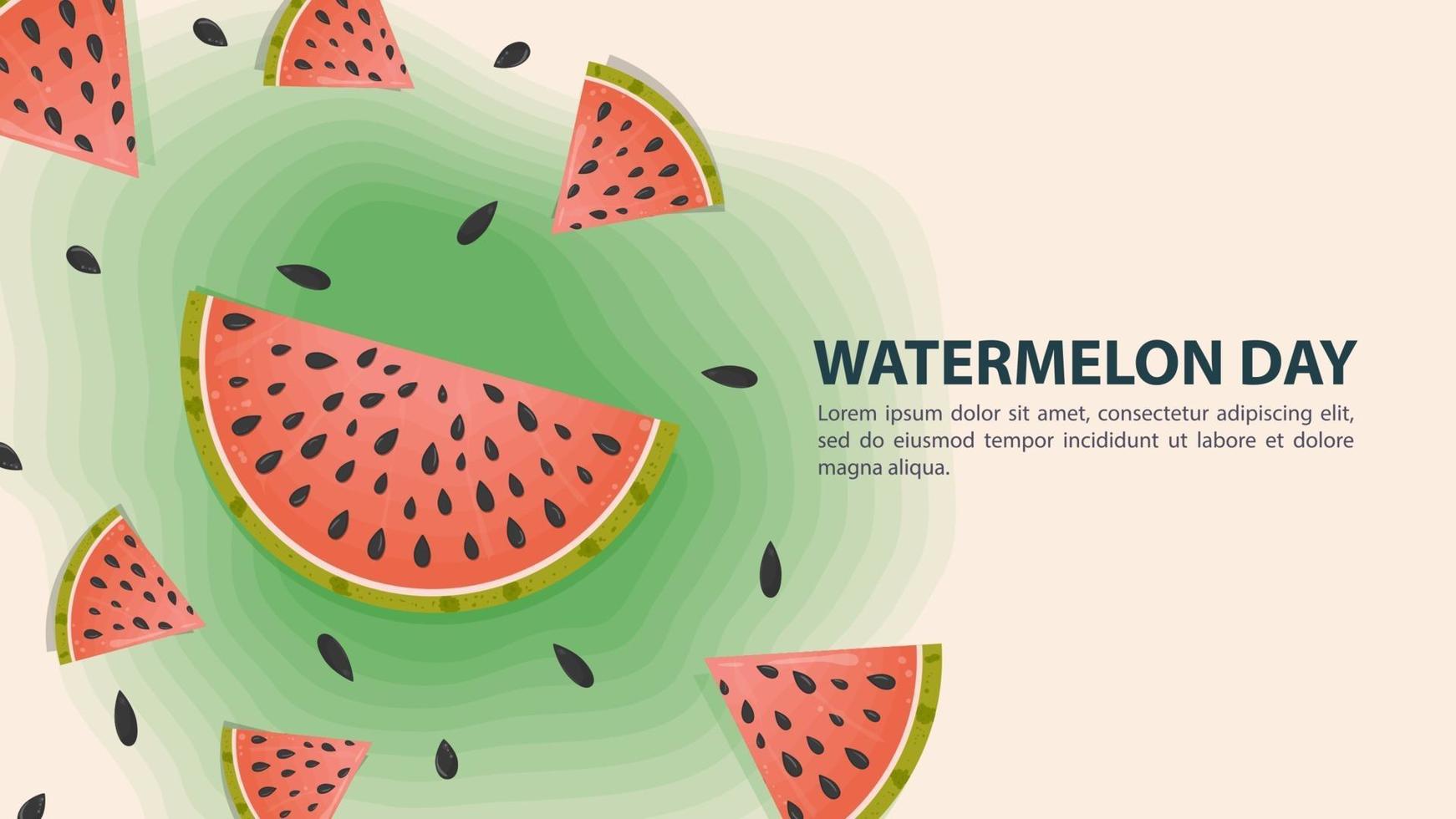 Wassermelonen-Tagesentwurf mit Scheiben der Wassermelone vektor