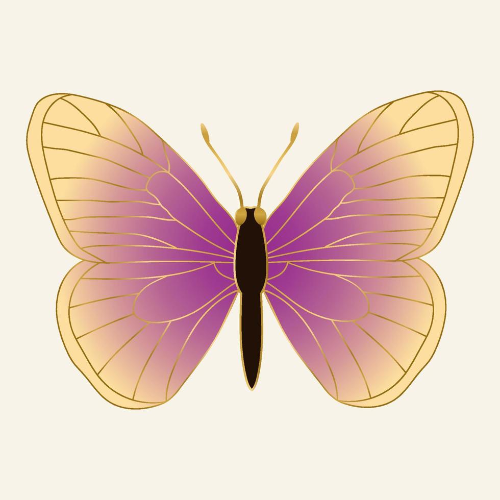 schön funkelnd Schmetterling. Gekritzel Linie gefüllt Vektor Illustration.