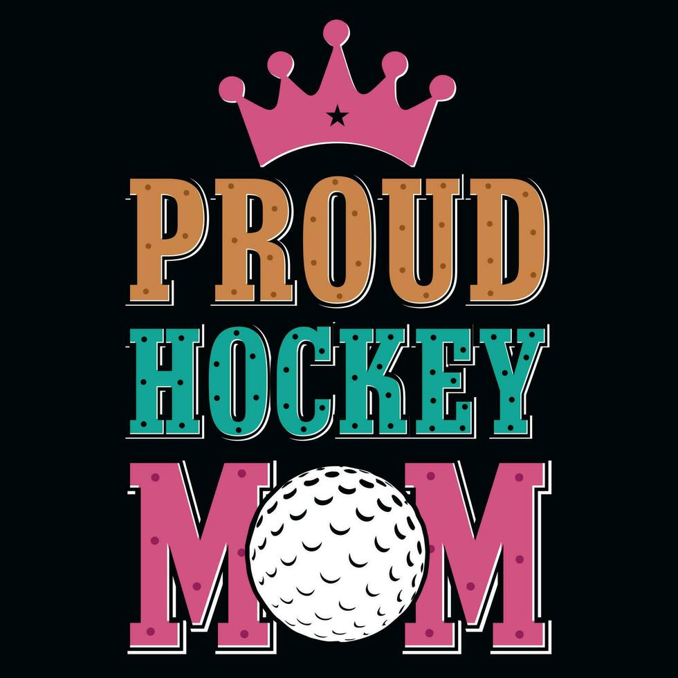 stolz Eishockey Mama typografisch T-Shirt Design vektor