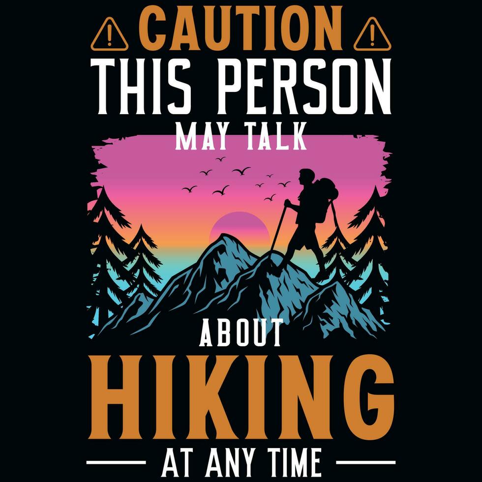 Berg Wandern Abenteuer T-Shirt Design vektor