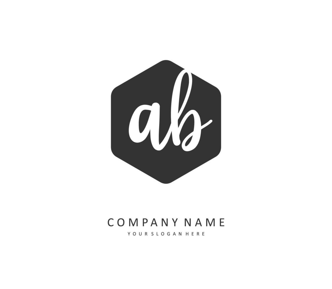 ab Initiale Brief Handschrift und Unterschrift Logo. ein Konzept Handschrift Initiale Logo mit Vorlage Element. vektor