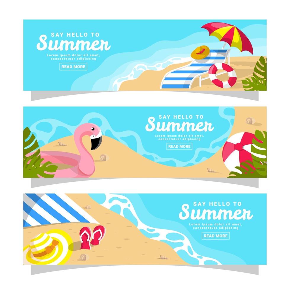 Sommer Banner Sammlung vektor